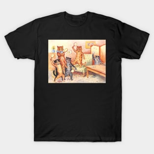 Winner Ping Pong Cats by Louis Wain T-Shirt